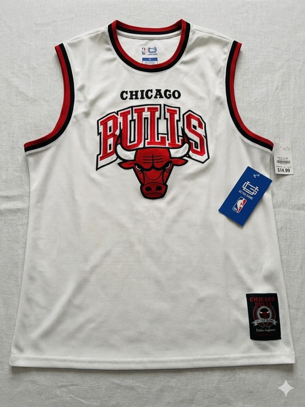 NBA Chicago Bulls White Red Tank Top
